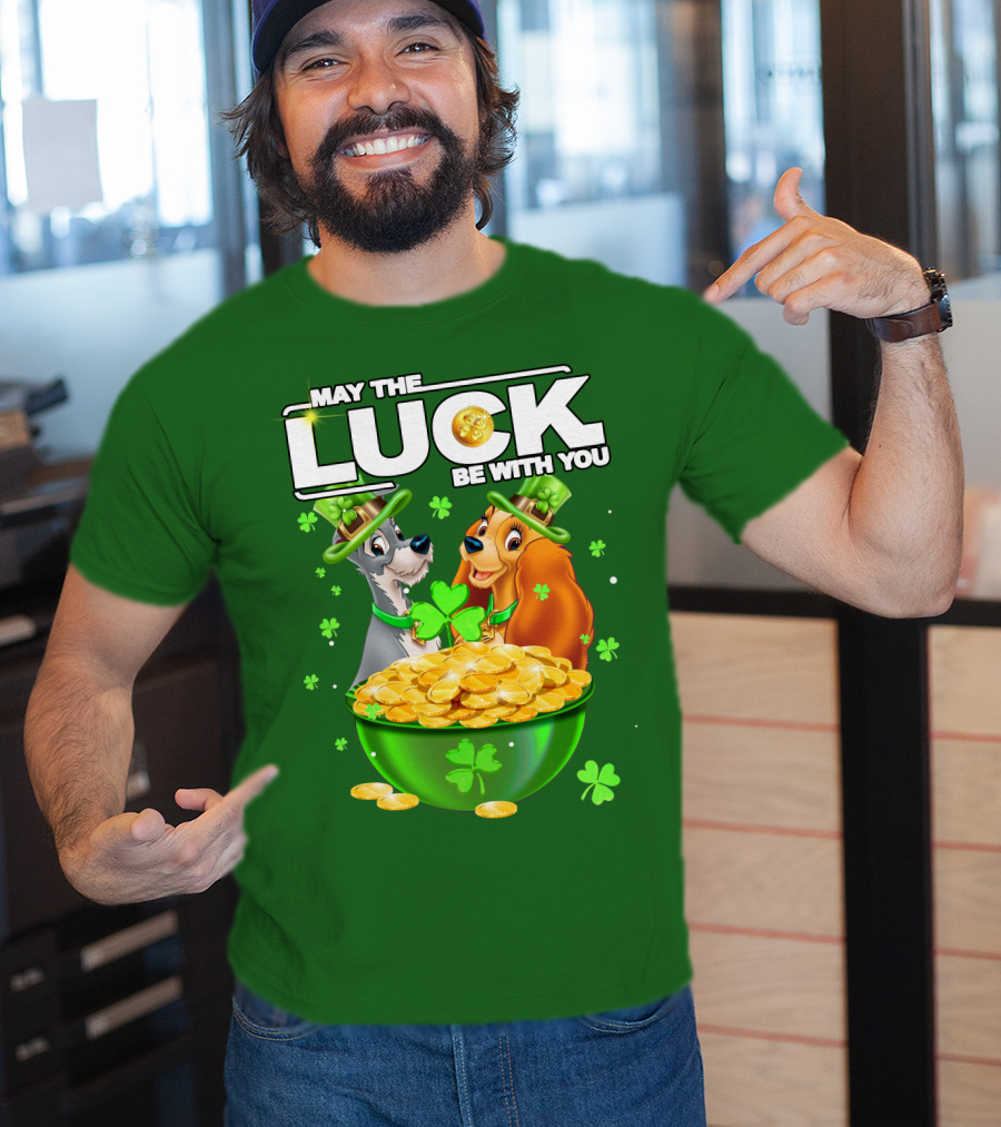 May The Luck Be With You Lady And The Tramp St Patrick's Day T-Shirt