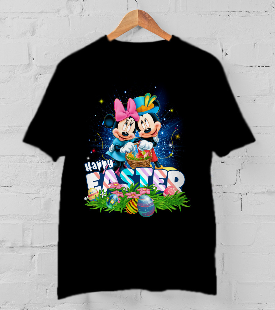 Mk Mn Happy Easter Basket Celebration With Colorful Eggs T-Shirt