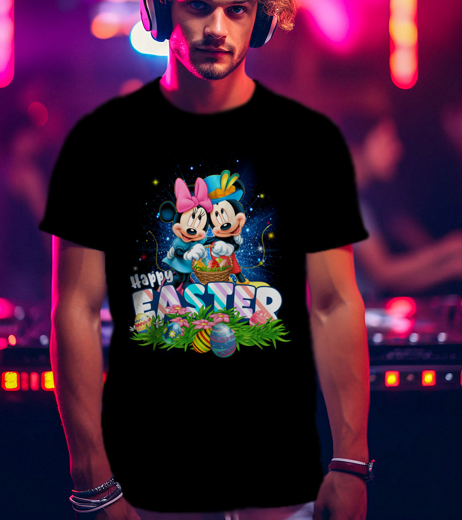Mk Mn Happy Easter Basket Celebration With Colorful Eggs T-Shirt