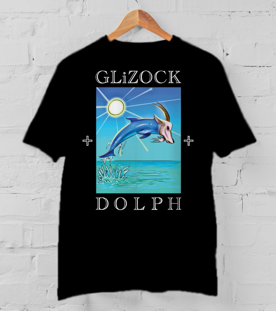 GLiZOCK DOLPH Goat Dolphin Jump Ocean T-Shirt
