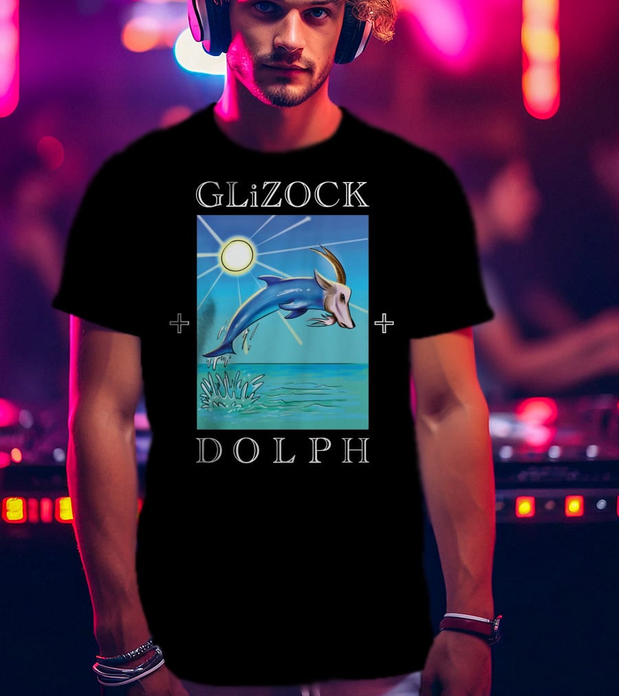 GLiZOCK DOLPH Goat Dolphin Jump Ocean T-Shirt