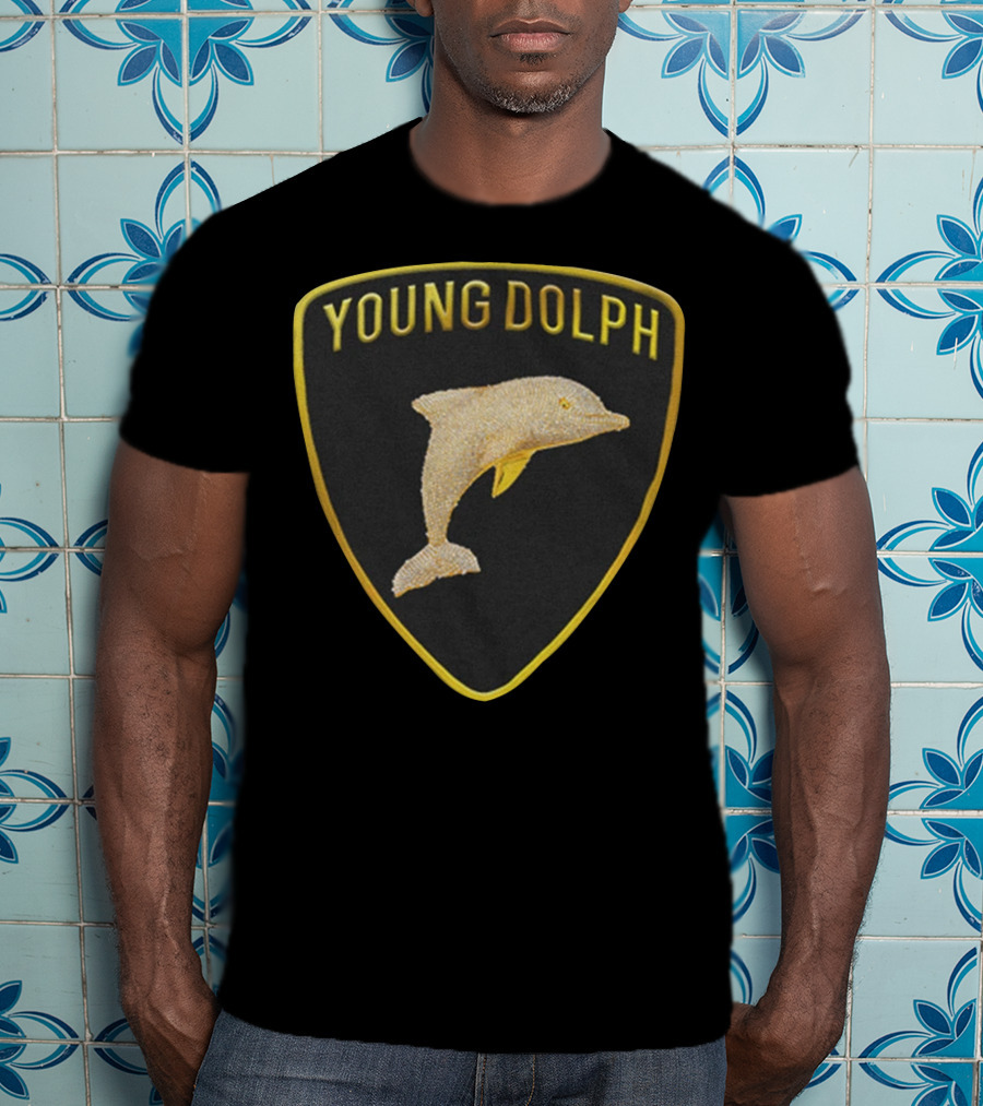 YOUNG DOLPH Rich Slave Emblem Badge T-Shirt
