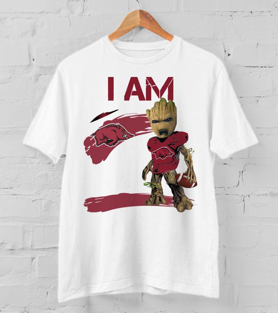 I AM Arkansas Razorbacks Football Groot Fan T-Shirt