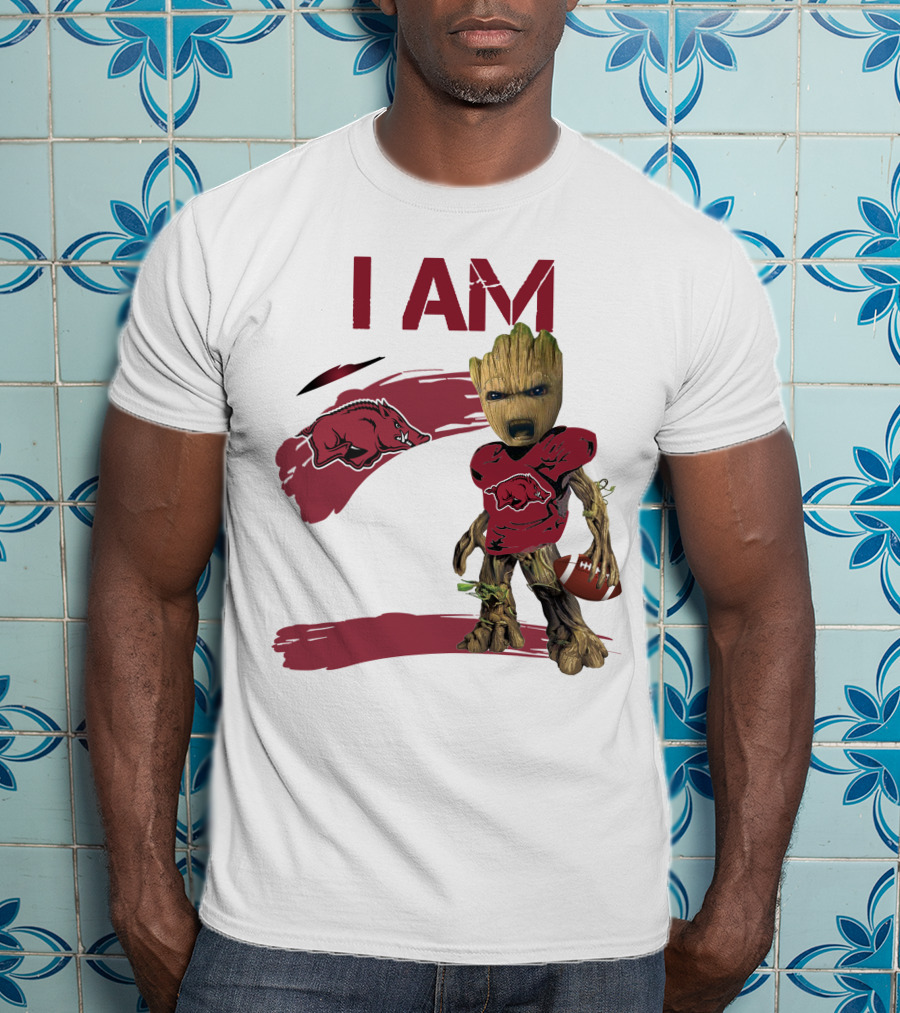 I AM Arkansas Razorbacks Football Groot Fan T-Shirt