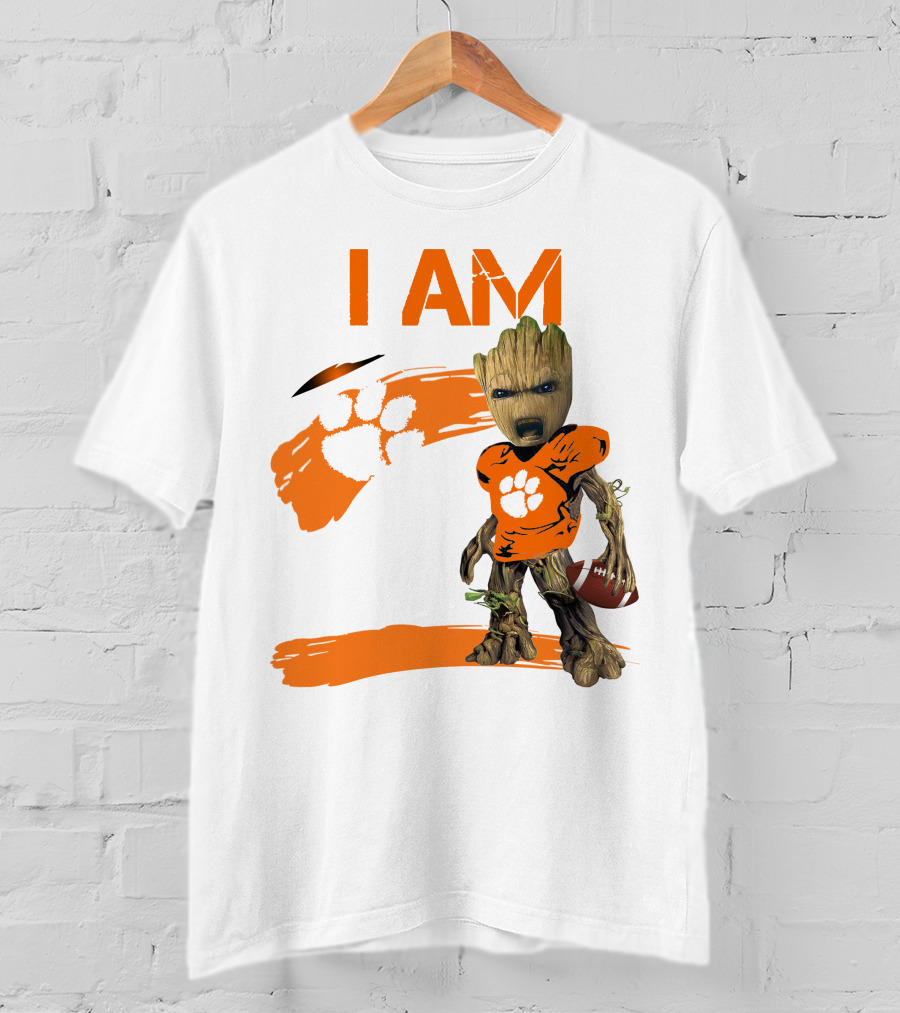 I AM Clemson Tigers Football Groot Fan T-Shirt
