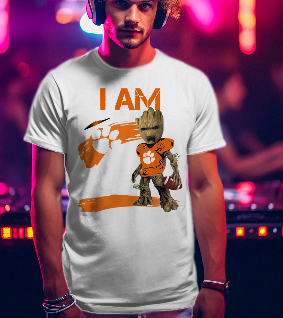 I AM Clemson Tigers Football Groot Fan T-Shirt