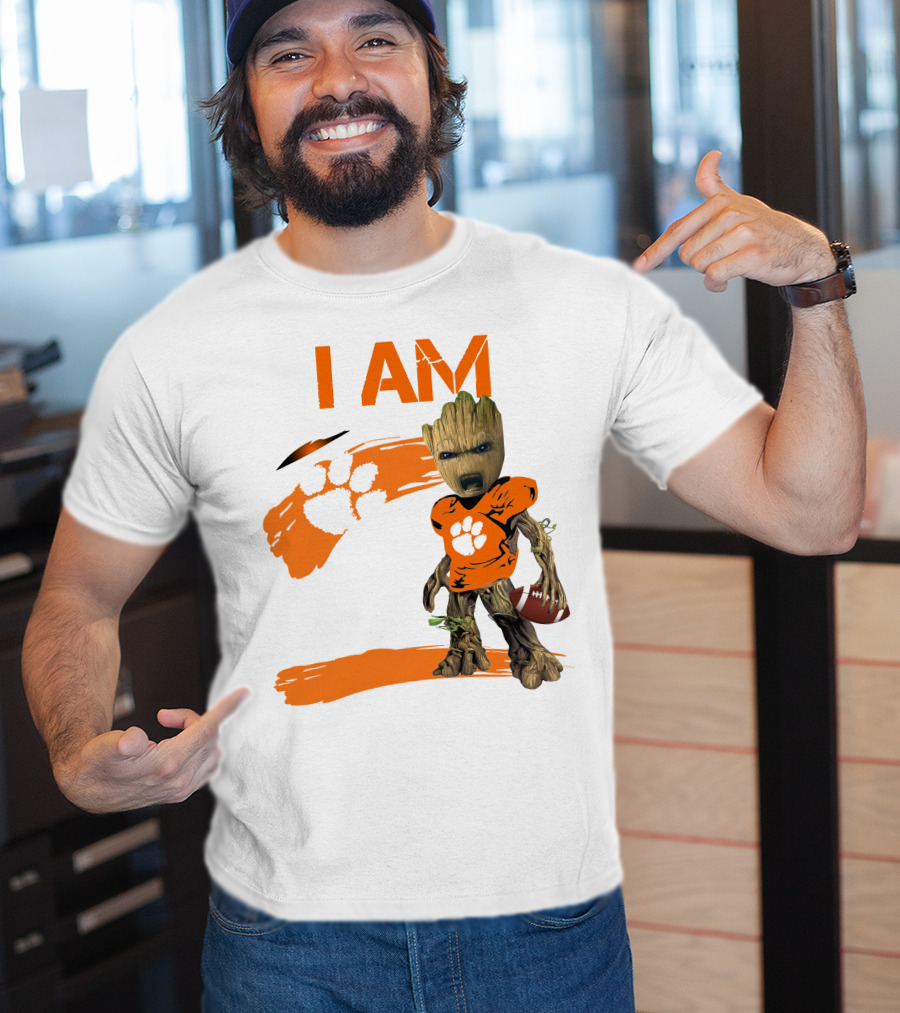 I AM Clemson Tigers Football Groot Fan T-Shirt