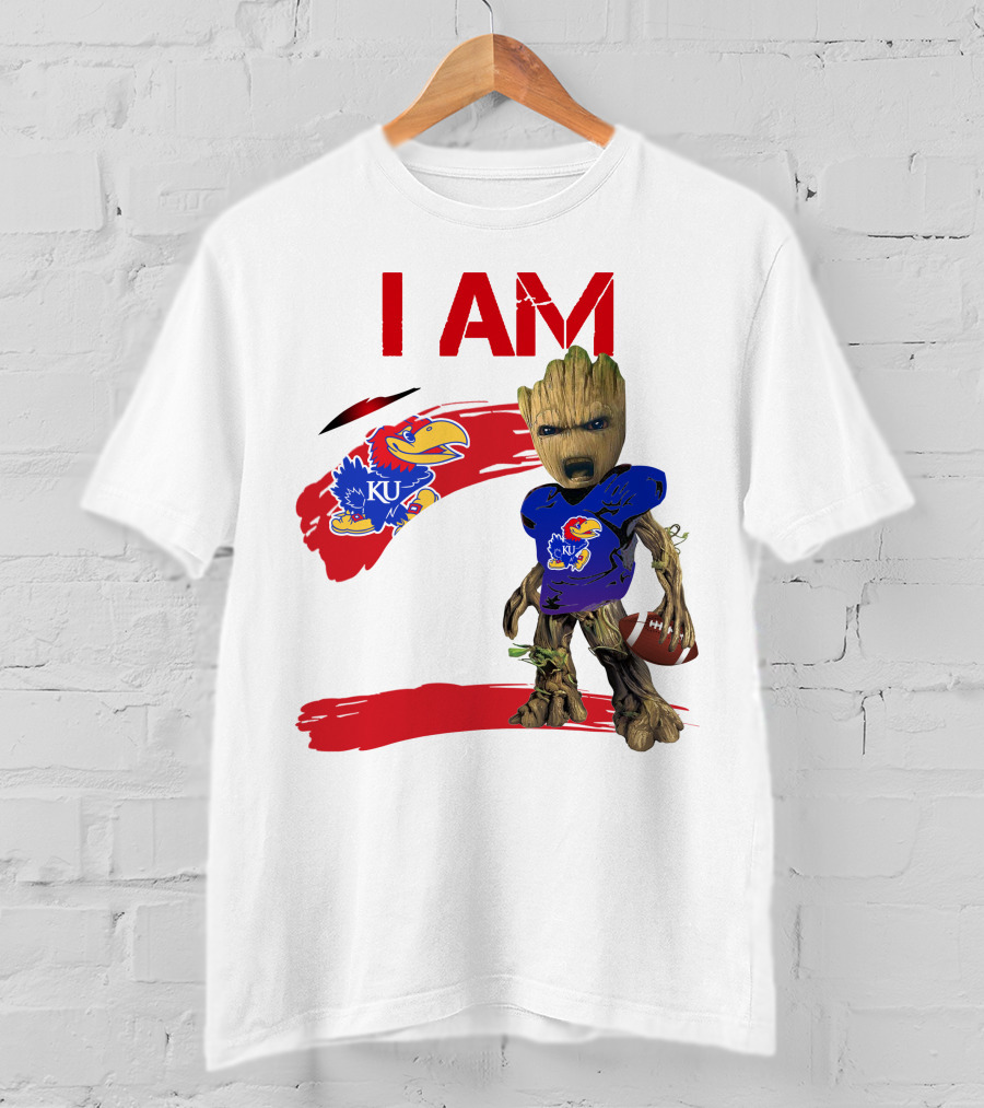 I AM KU Jayhawks Football Groot T-Shirt