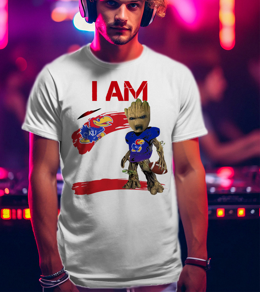 I AM KU Jayhawks Football Groot T-Shirt