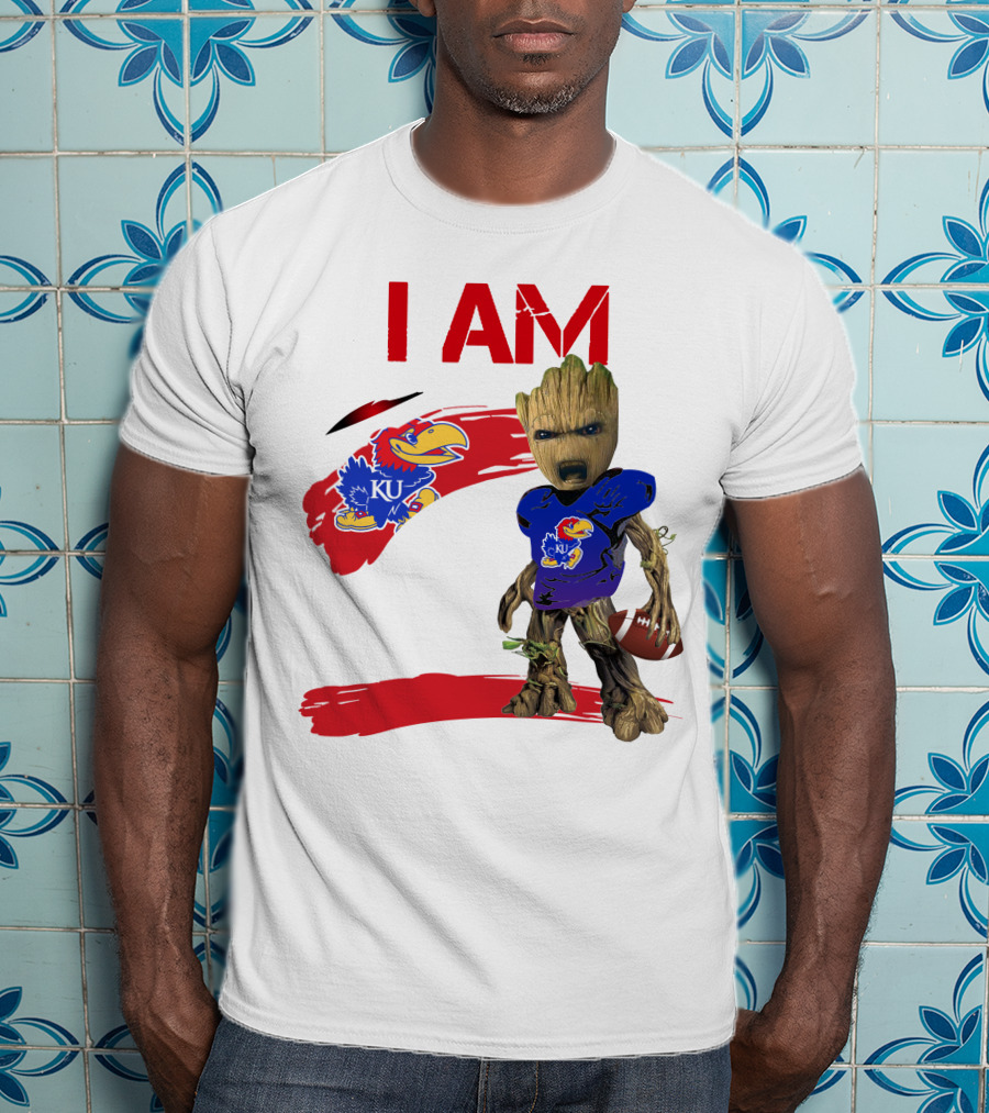 I AM KU Jayhawks Football Groot T-Shirt