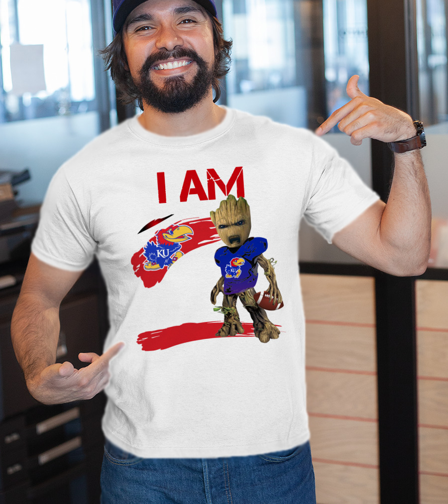 I AM KU Jayhawks Football Groot T-Shirt