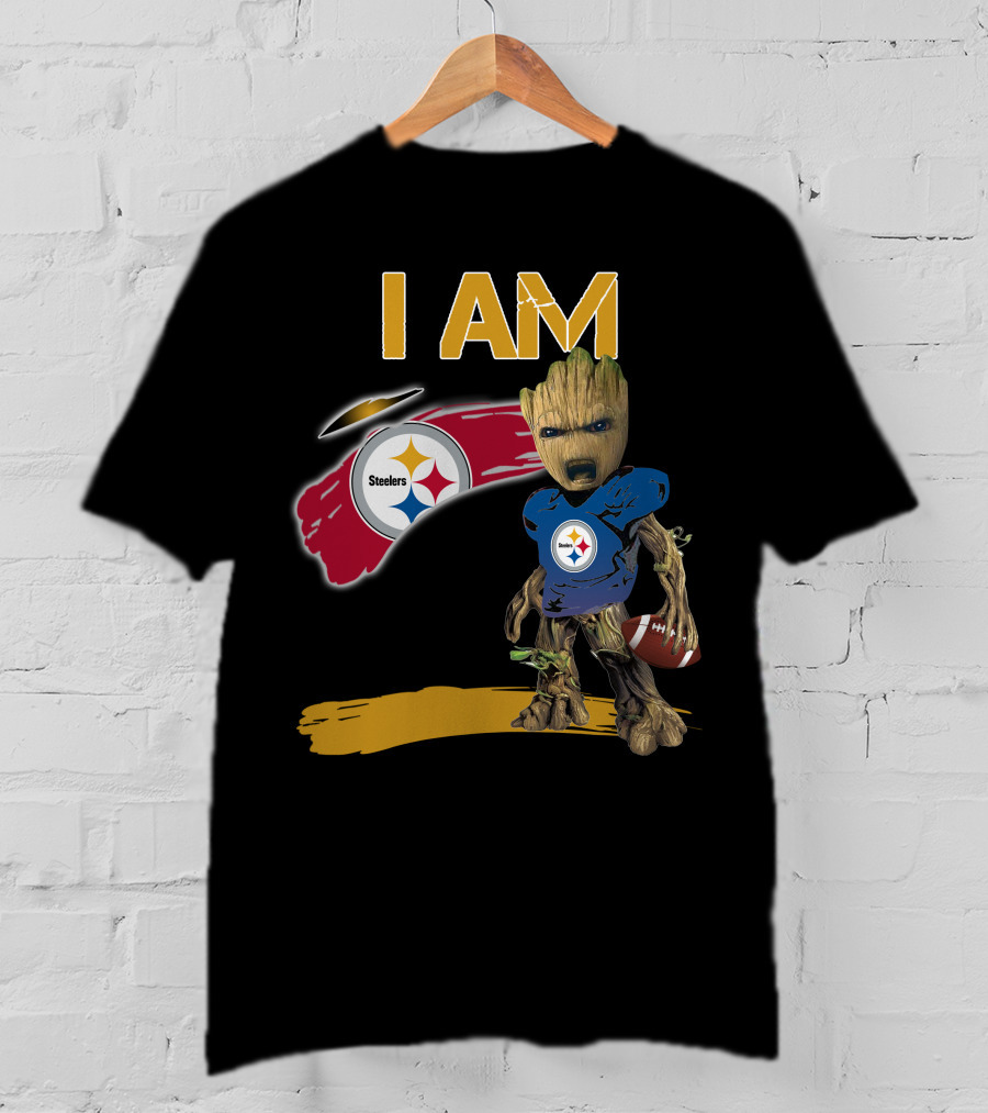 I AM Steelers Groot Football Fan Crossover T-Shirt