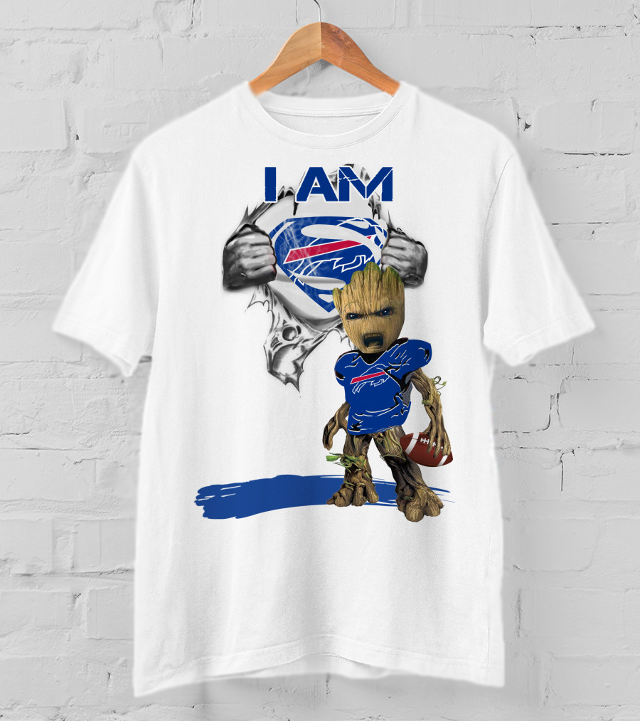 I AM Groot Bills Superman Football T-Shirt