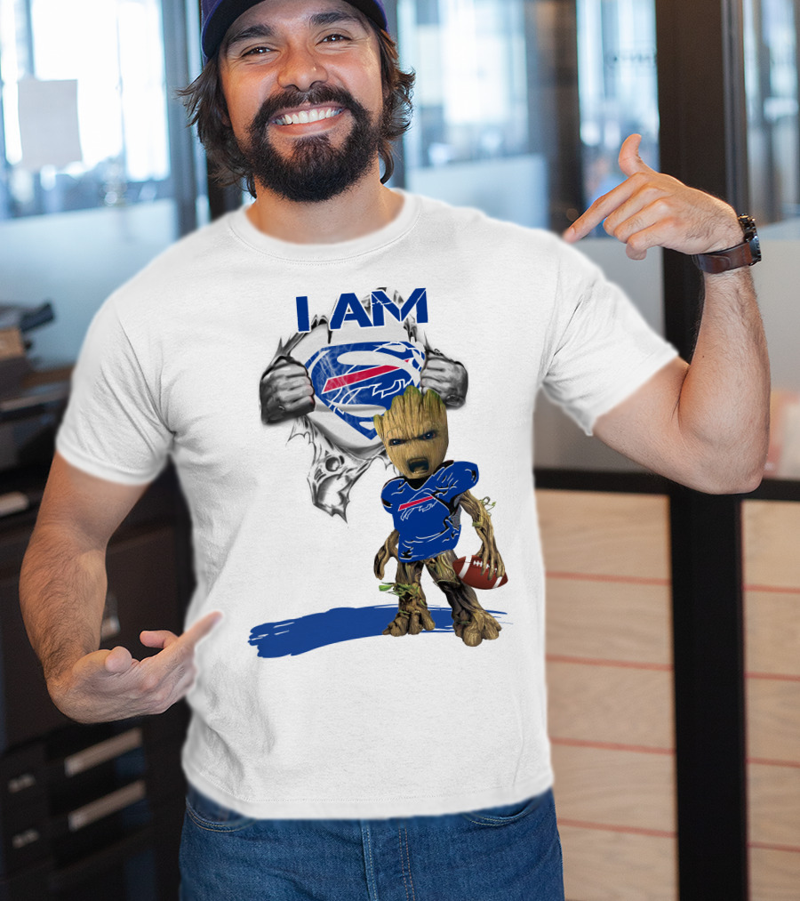 I AM Groot Bills Superman Football T-Shirt