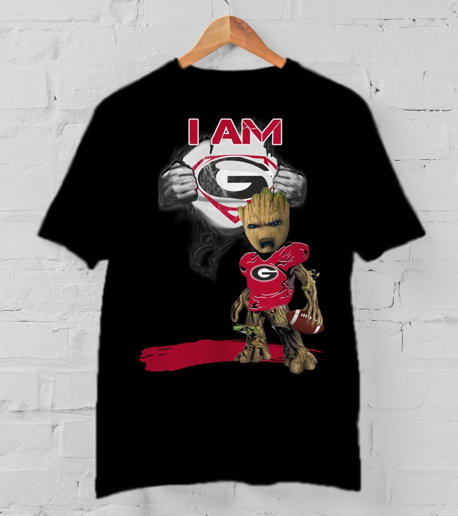 I Am Bulldogs Baby Groot Superman T-Shirt