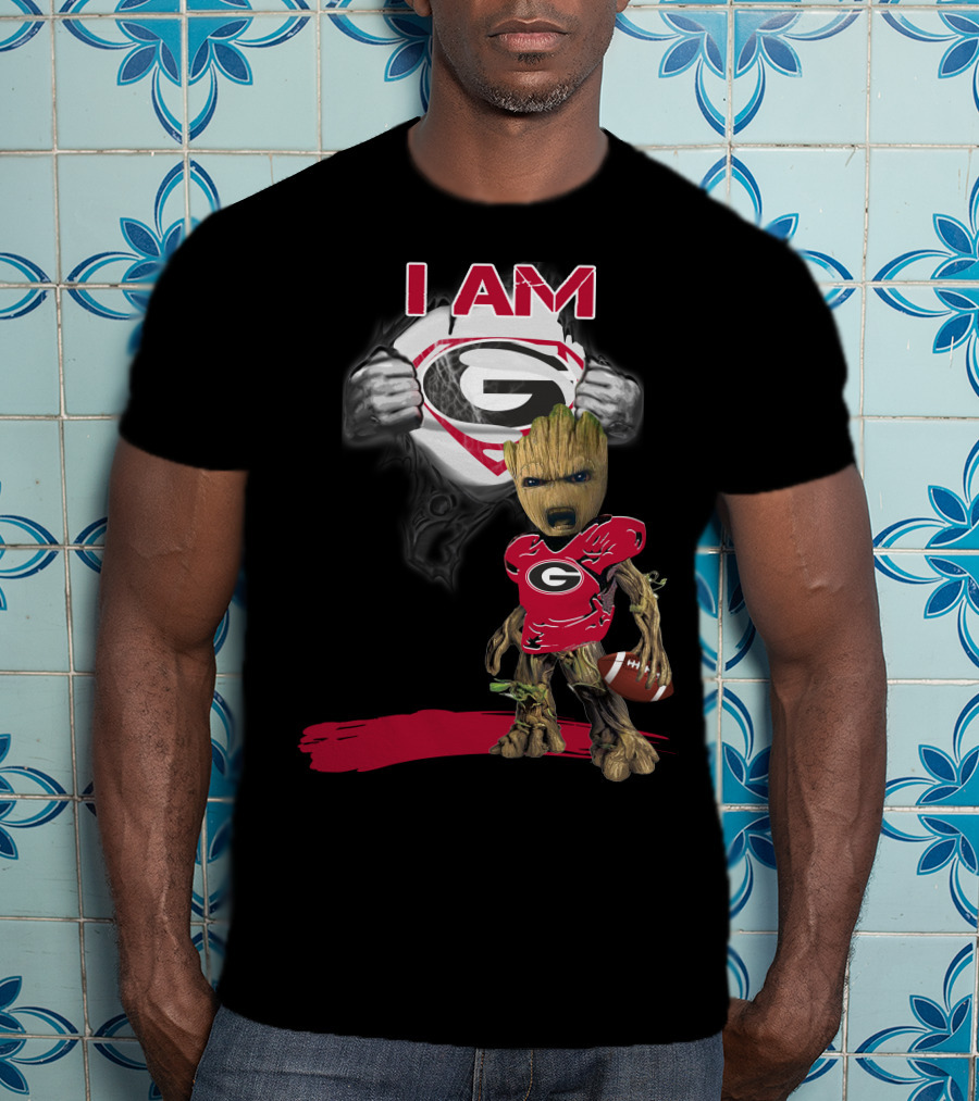 I Am Bulldogs Baby Groot Superman T-Shirt