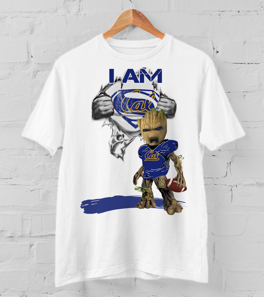 I AM Cal Baby Groot Superman Football T-Shirt
