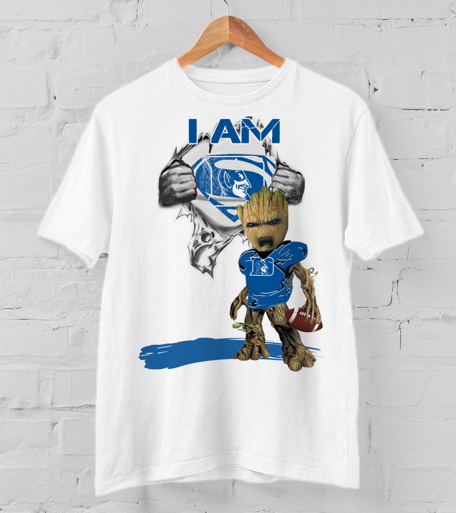 I AM Duke Baby Groot Superman Football Hero T-Shirt