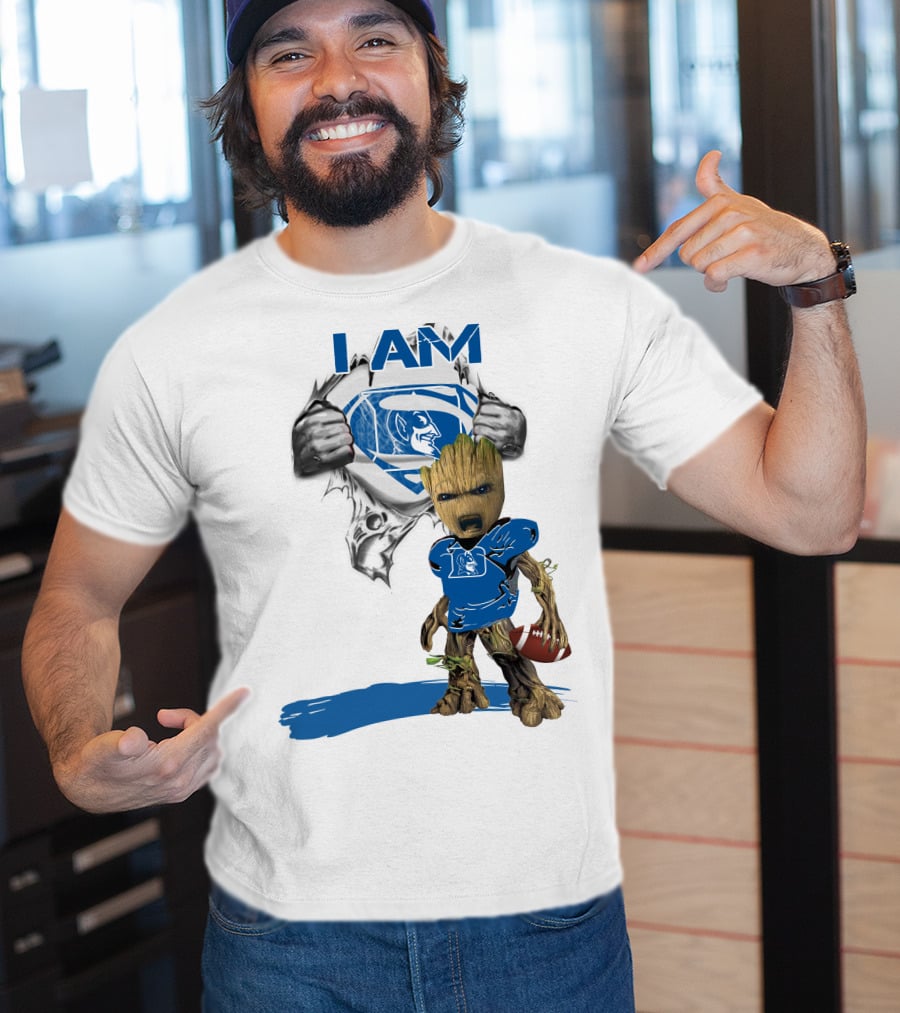 I AM Duke Baby Groot Superman Football Hero T-Shirt