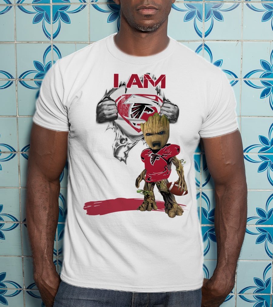 I AM Falcons Baby Groot Superman T-Shirt