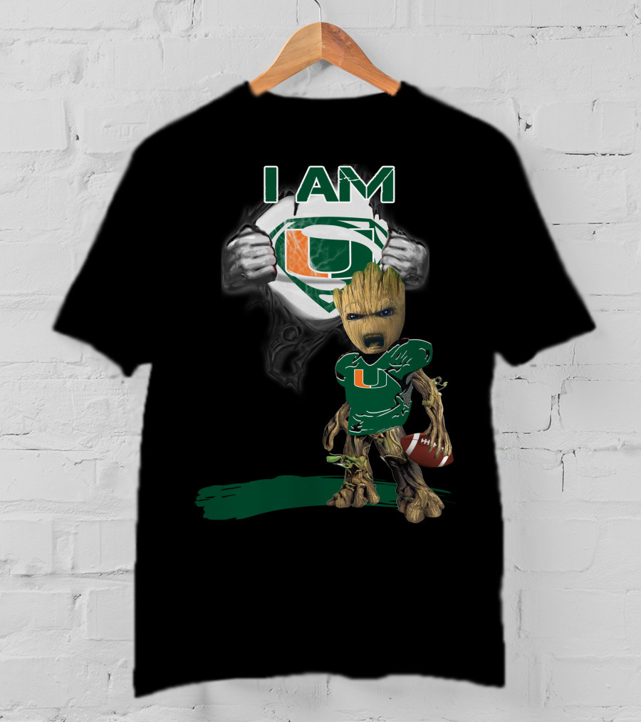 I Am Hurricanes Baby Groot Superman Football T-Shirt