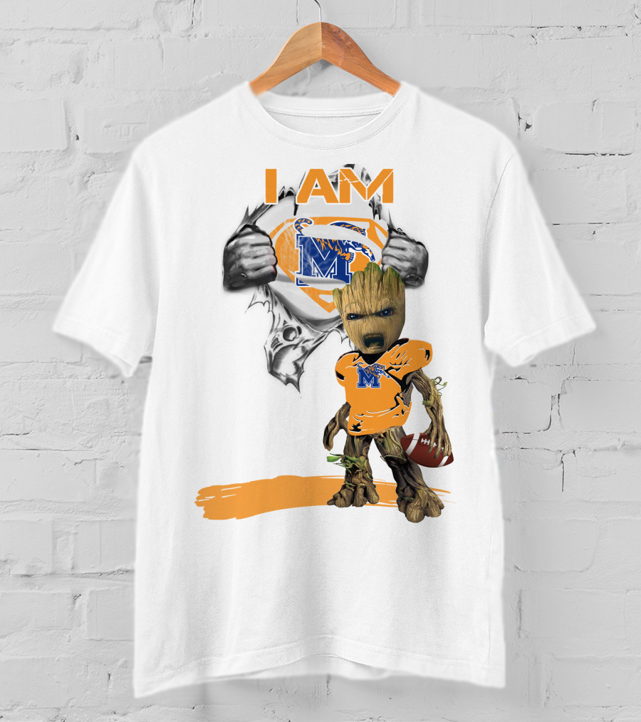 I AM Memphis Baby Groot Football Fan T-Shirt