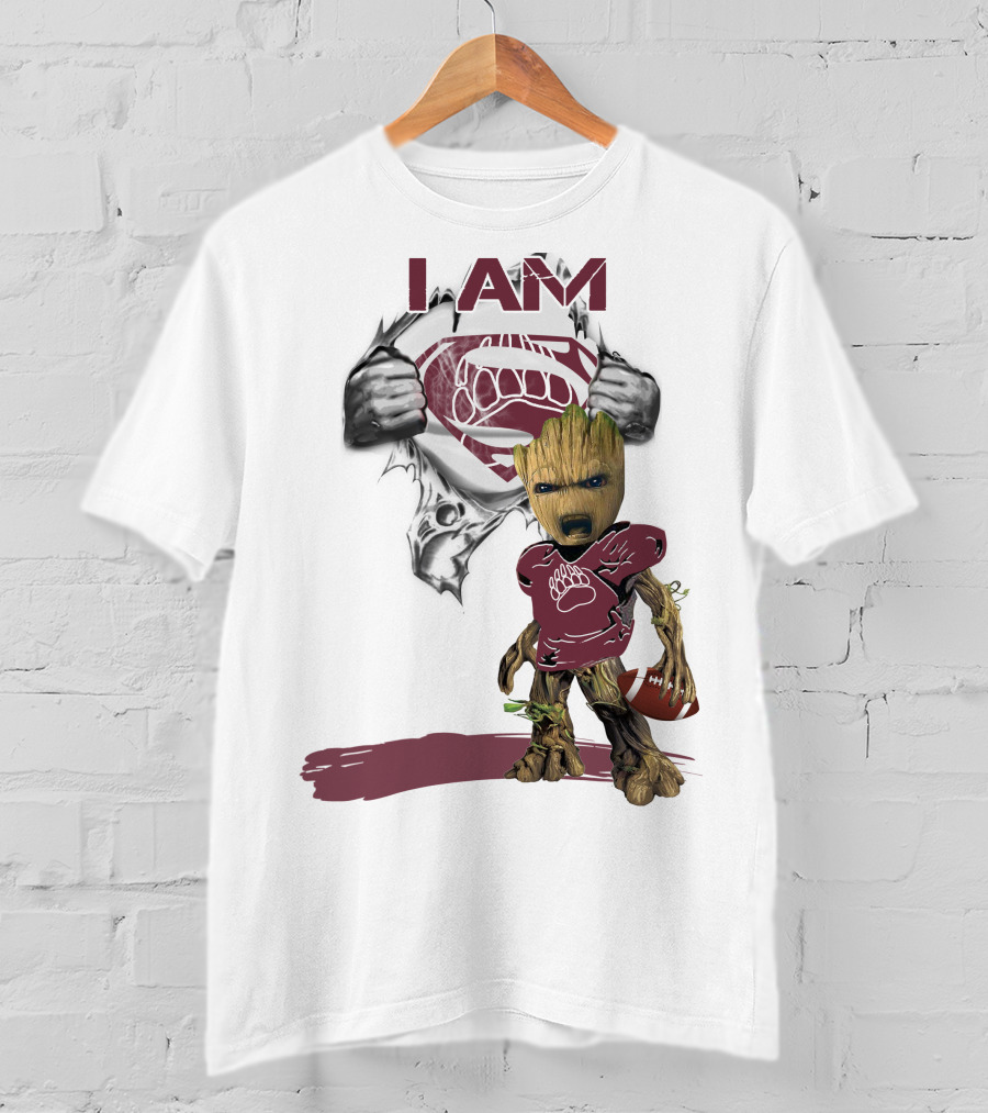 I Am Montana Baby Groot Superman Football T-Shirt