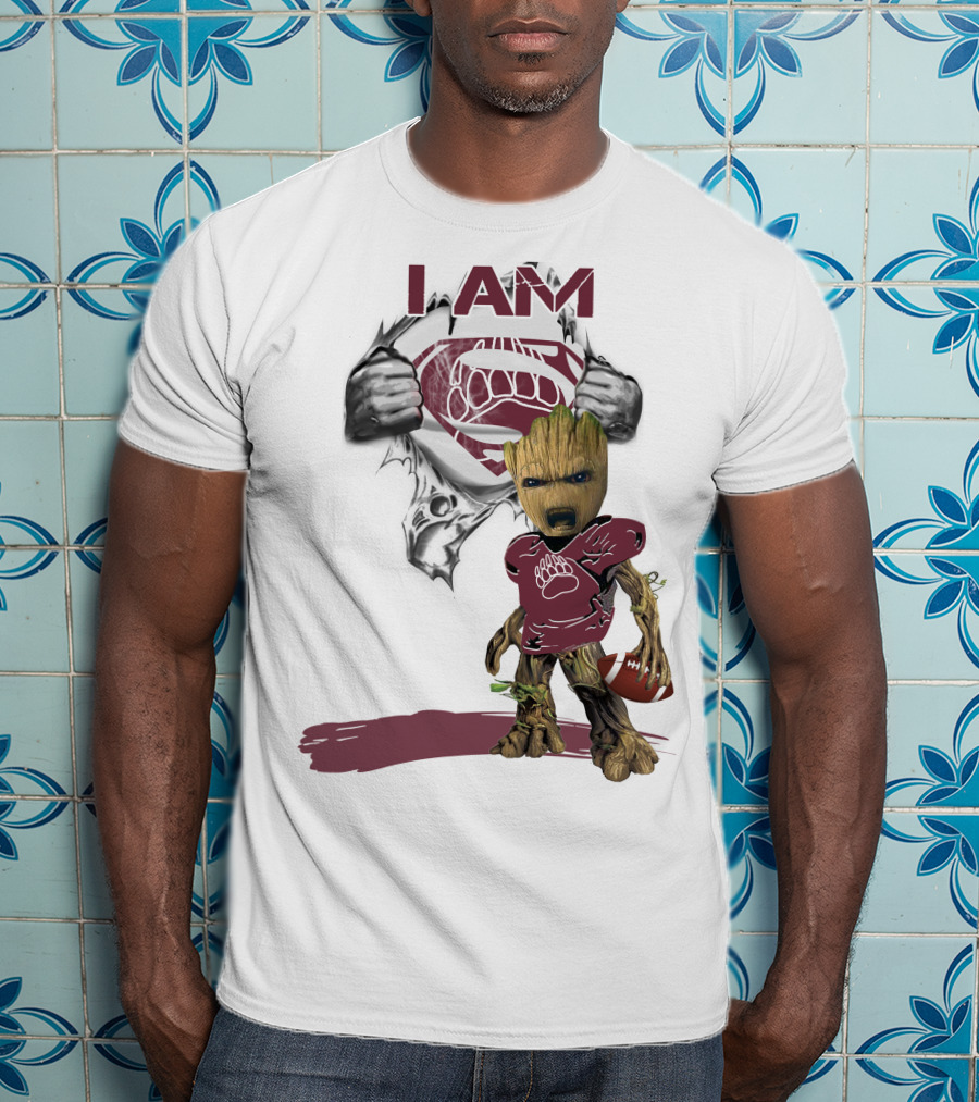 I Am Montana Baby Groot Superman Football T-Shirt