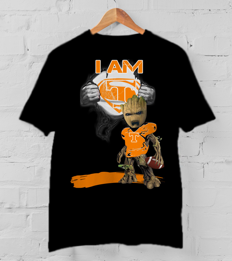 I Am Tennessee Baby Groot Superman Football T-Shirt