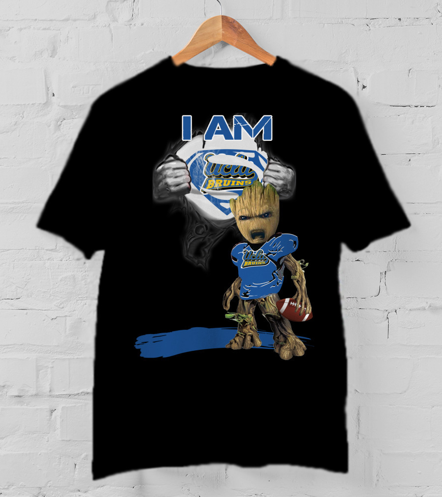 I Am UCLA Bruins Baby Groot Superman Football T-Shirt