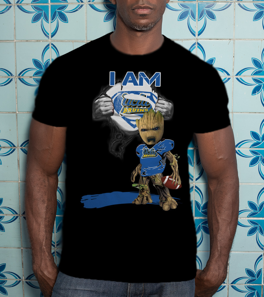 I Am UCLA Bruins Baby Groot Superman Football T-Shirt