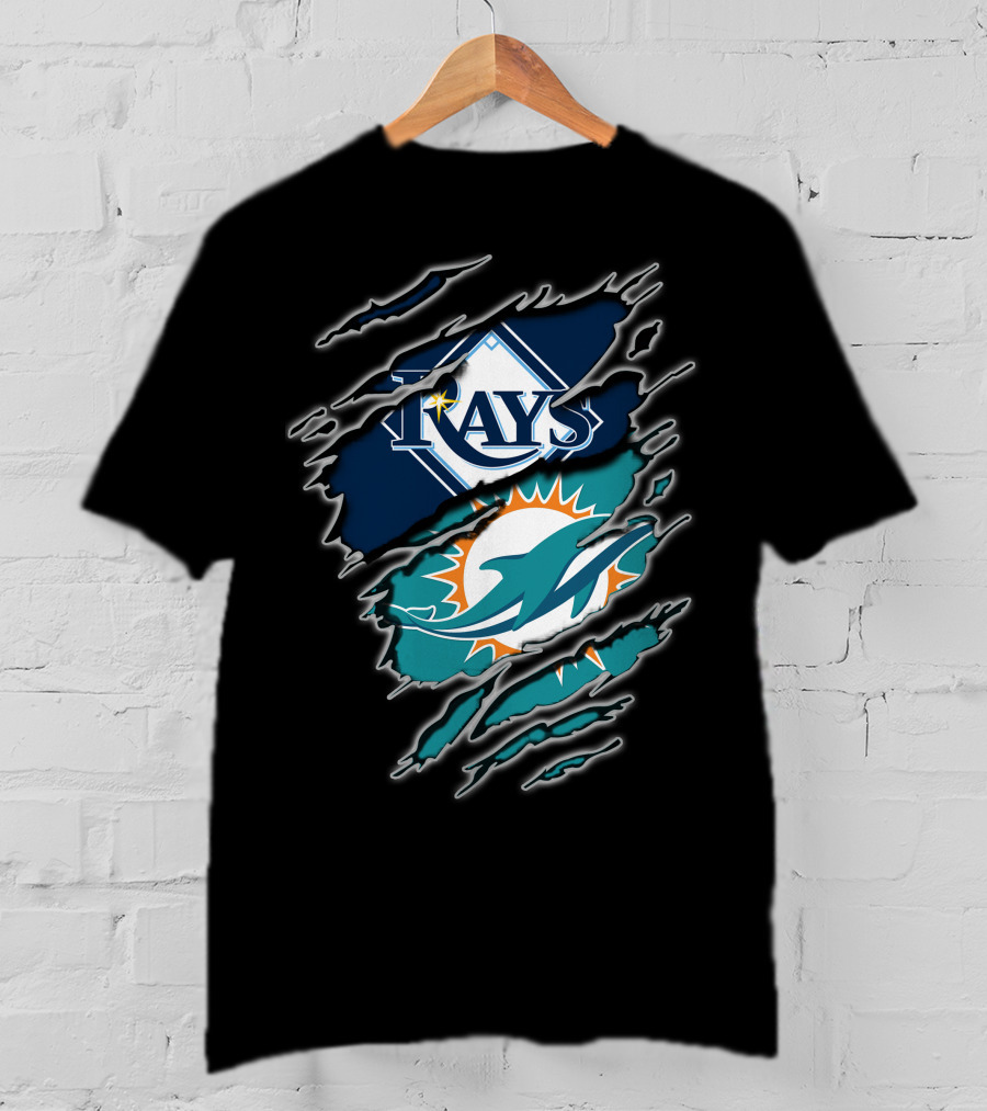 Rays Dolphins Ripped T-Shirt