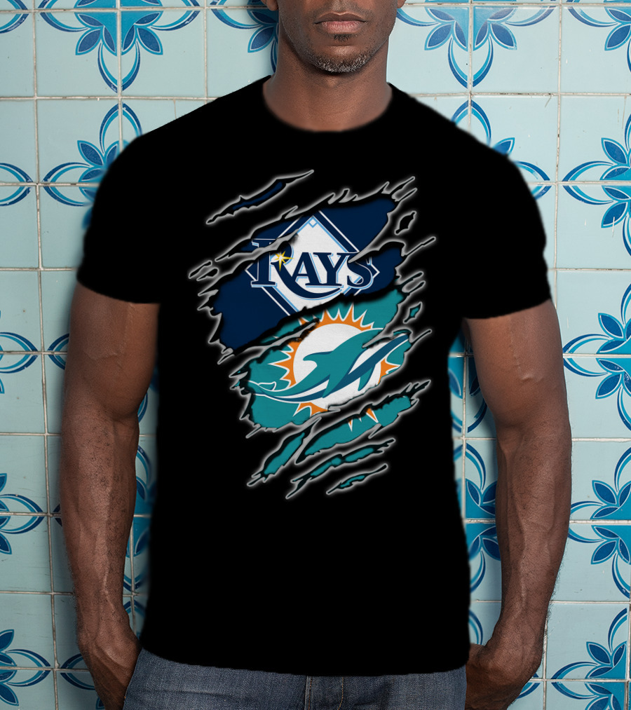Rays Dolphins Ripped T-Shirt