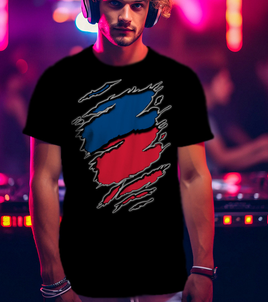 Chief Roya Blue Red Tear Marks T-Shirt