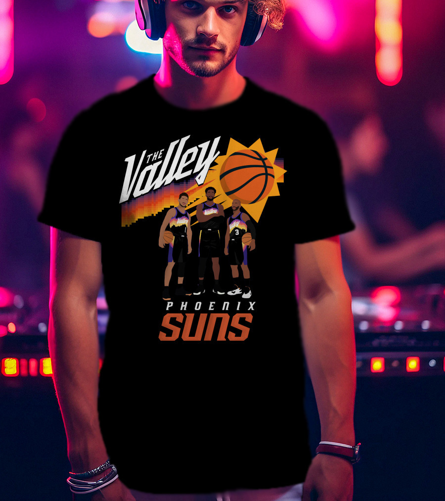 The Valley Phoenix Suns Basketball Trio With Sunburst T-Shirt