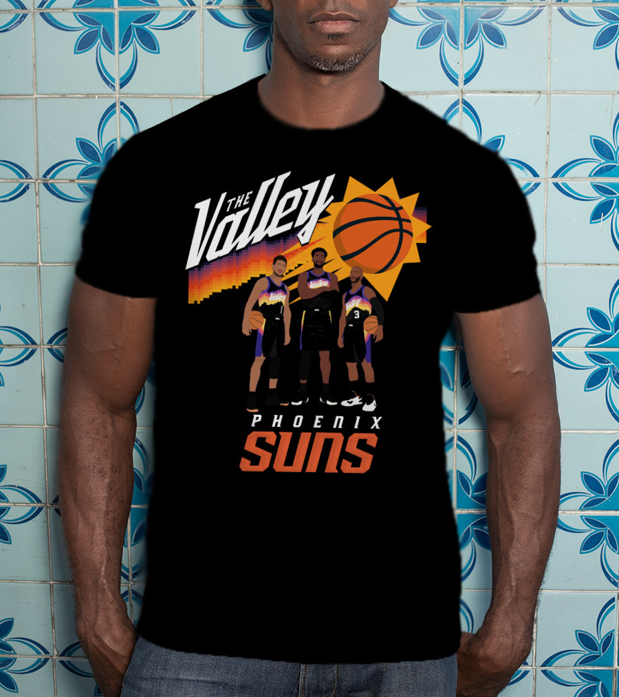 The Valley Phoenix Suns Basketball Trio With Sunburst T-Shirt