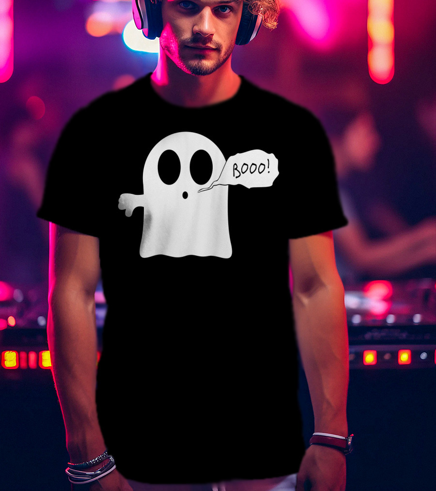 Booo Ghost With Surprised Expression And Speech Bubble T-Shirt