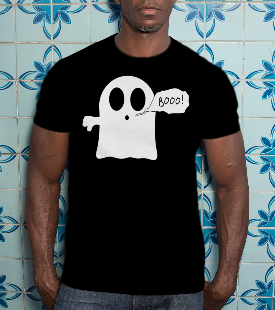 Booo Ghost With Surprised Expression And Speech Bubble T-Shirt