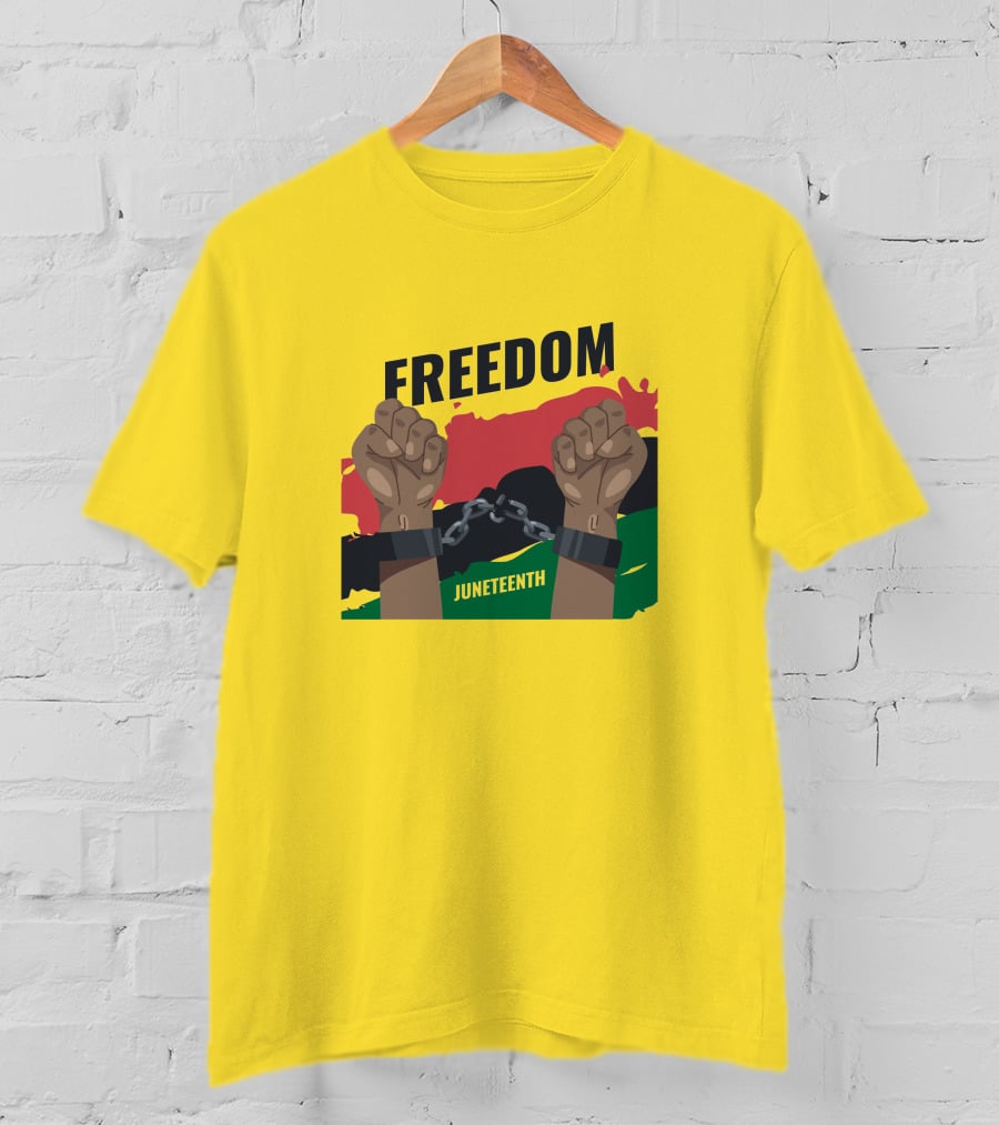 FREEDOM JUNETEENTH Fists Breaking Chains T-Shirt