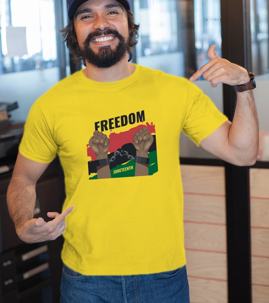 FREEDOM JUNETEENTH Fists Breaking Chains T-Shirt