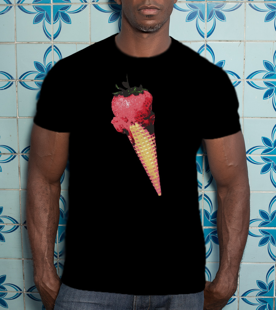Strawberry Ice Cream Cone Fusion T-Shirt
