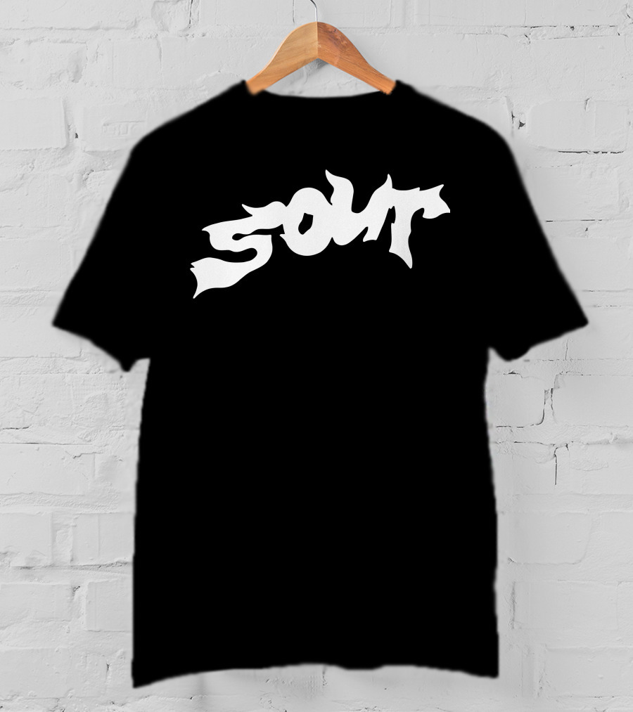 SOUR WHITE Dripping Text T-Shirt