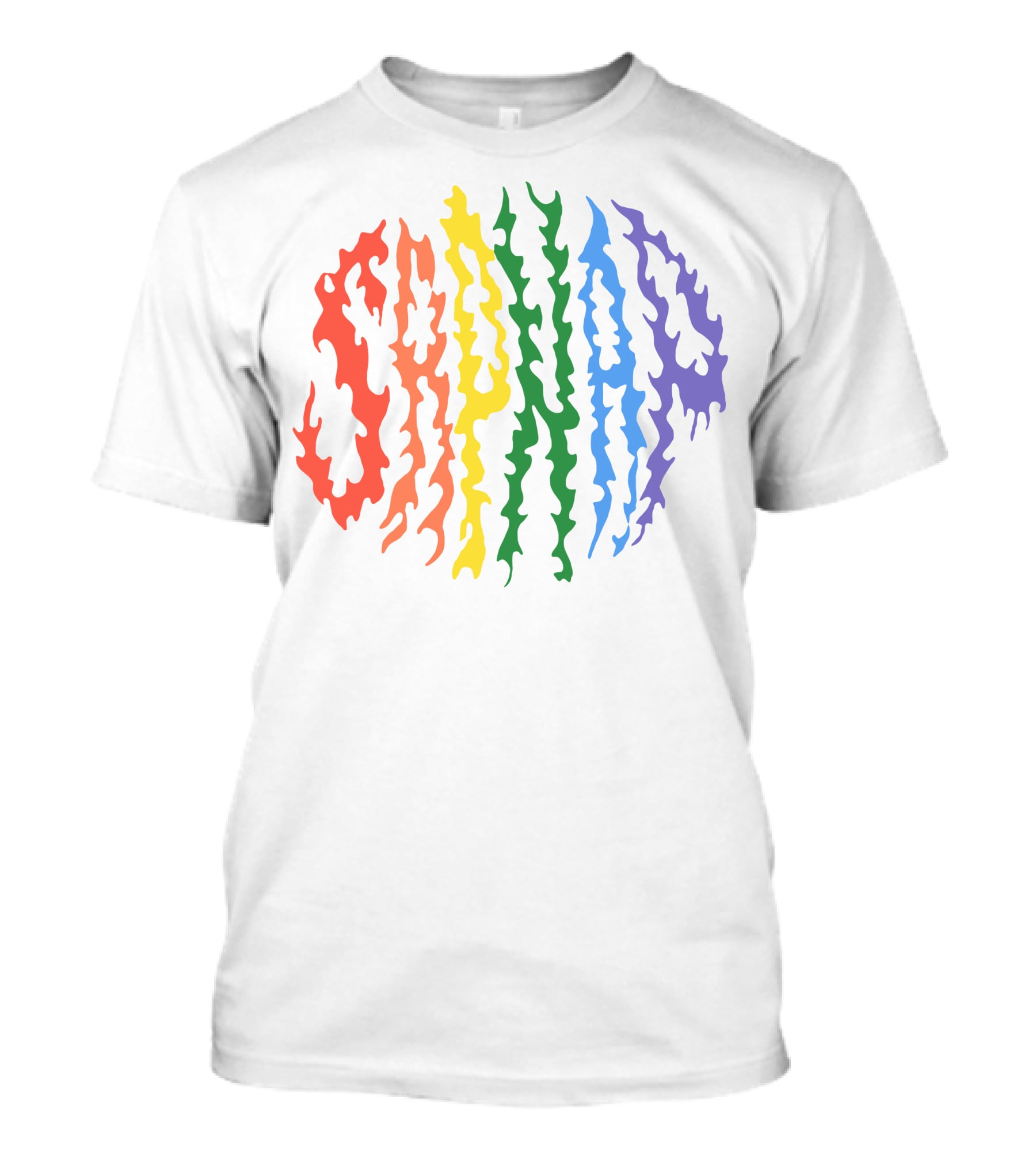 Sapnap Colorful Rainbow Flame Text T-Shirt