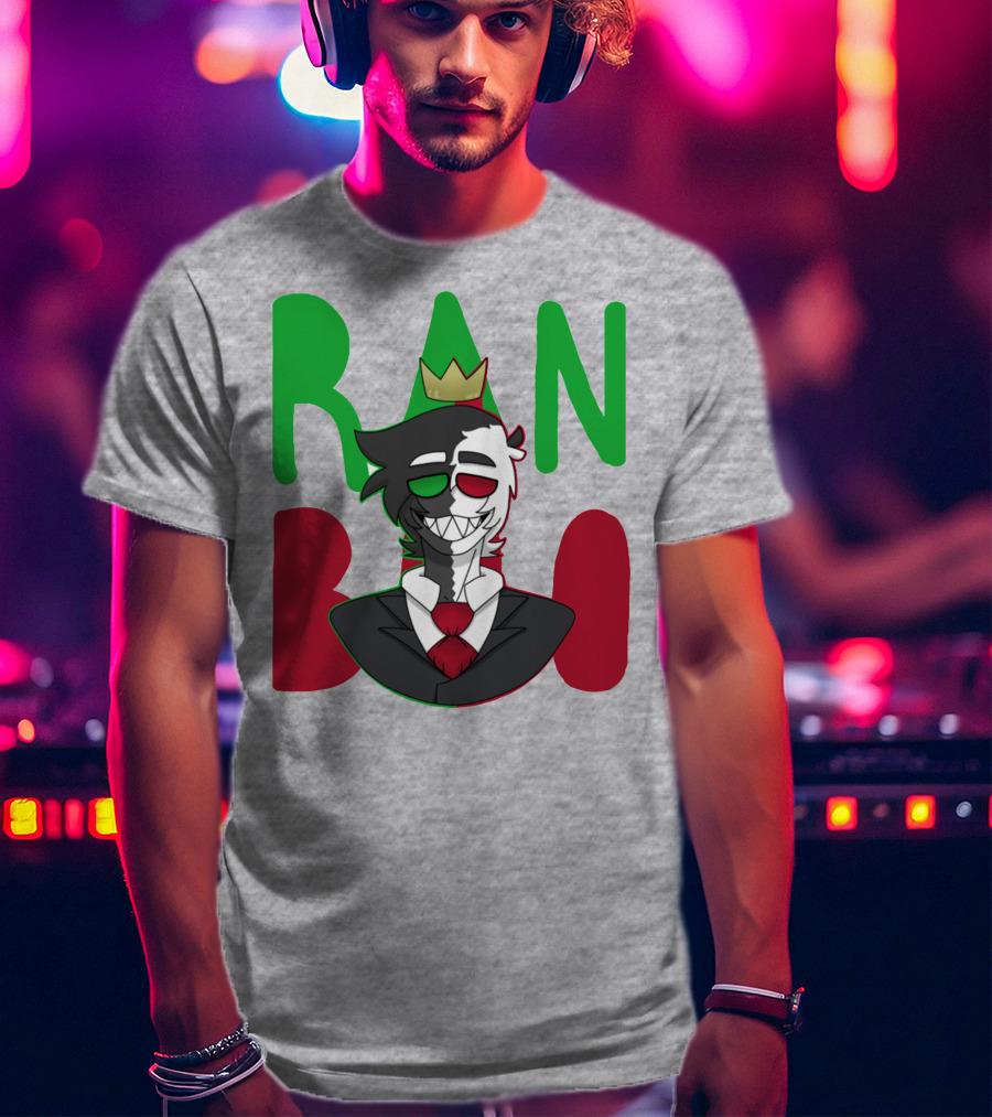 Ranboo Crowned Character In Red Green Black Color Scheme T-Shirt