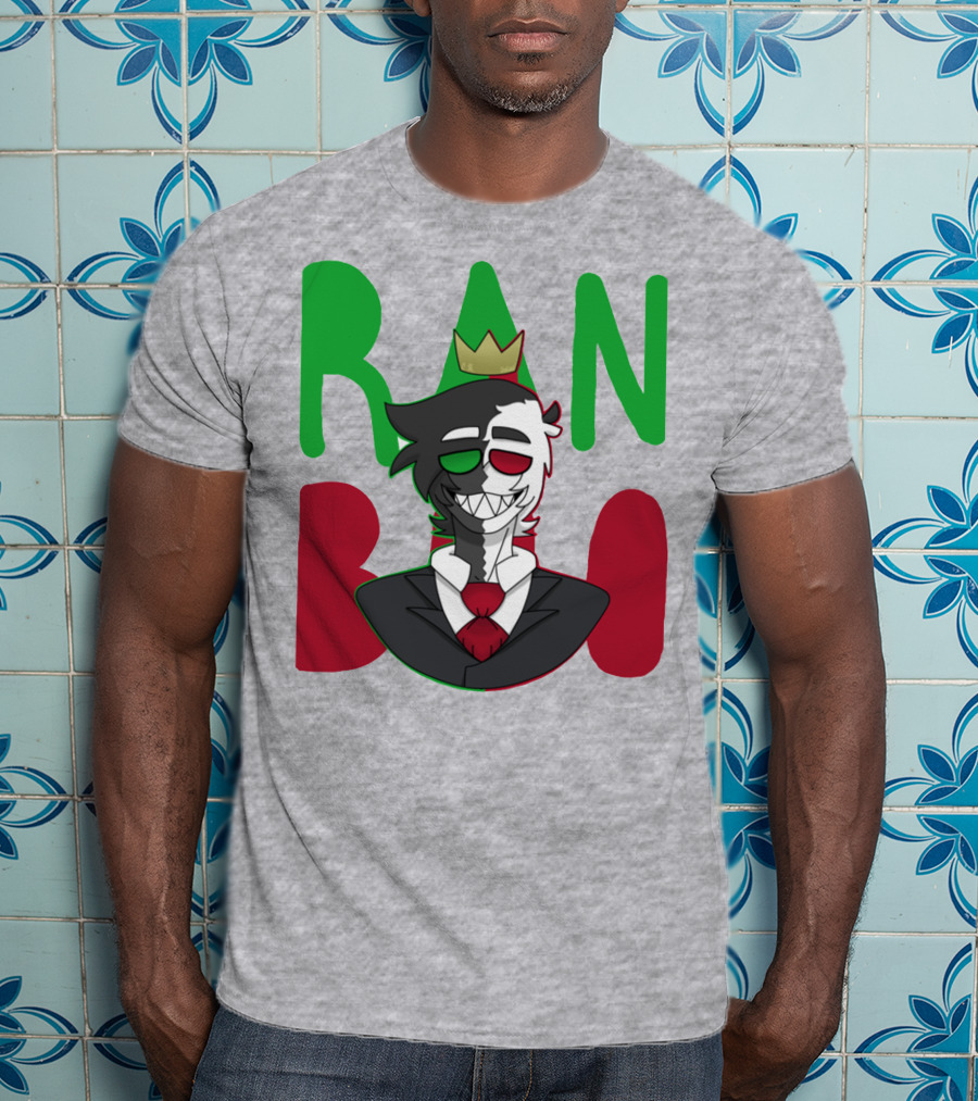 Ranboo Crowned Character In Red Green Black Color Scheme T-Shirt