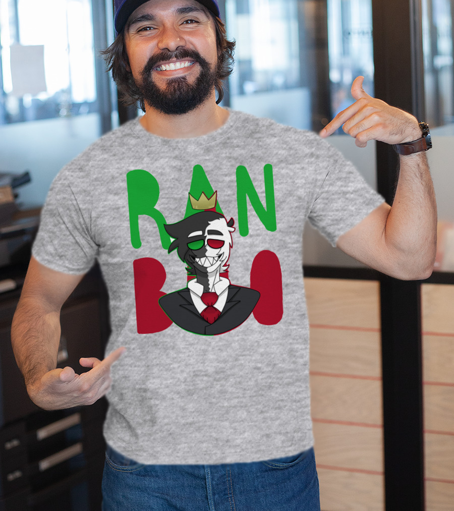 Ranboo Crowned Character In Red Green Black Color Scheme T-Shirt