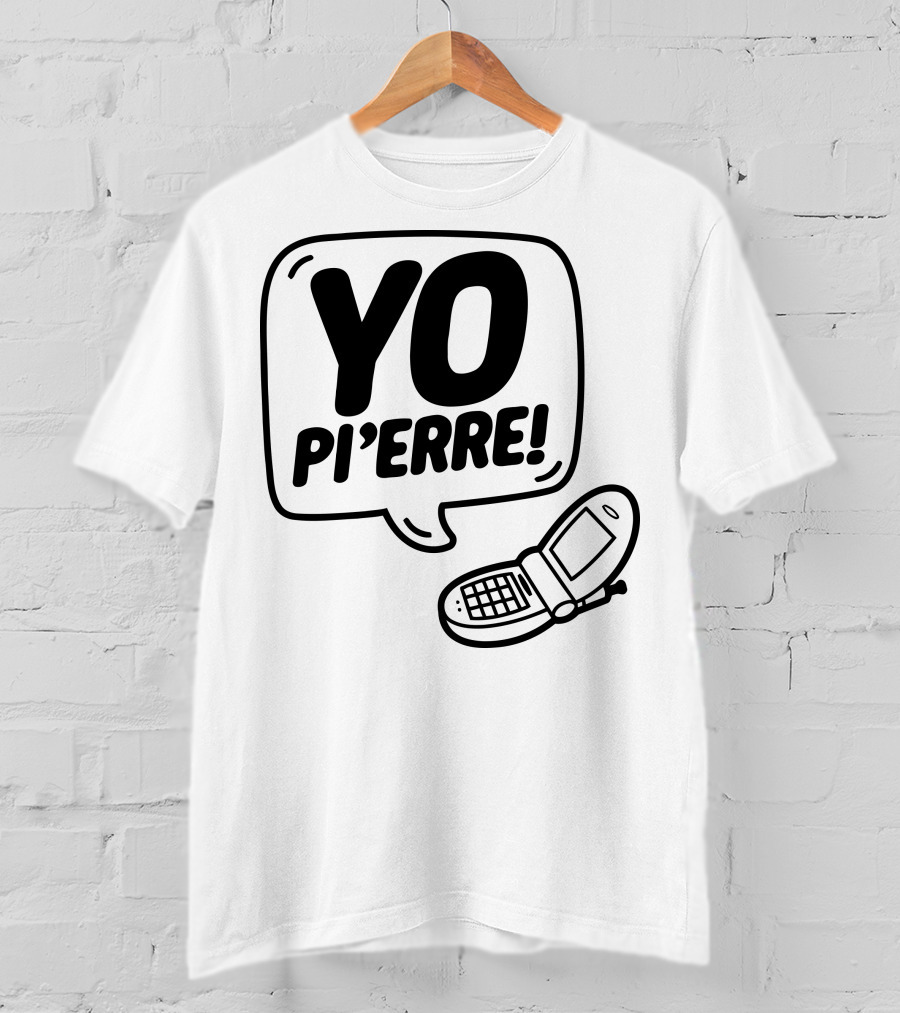 YO Pi'erre Flip Phone Retro Vibe T-Shirt