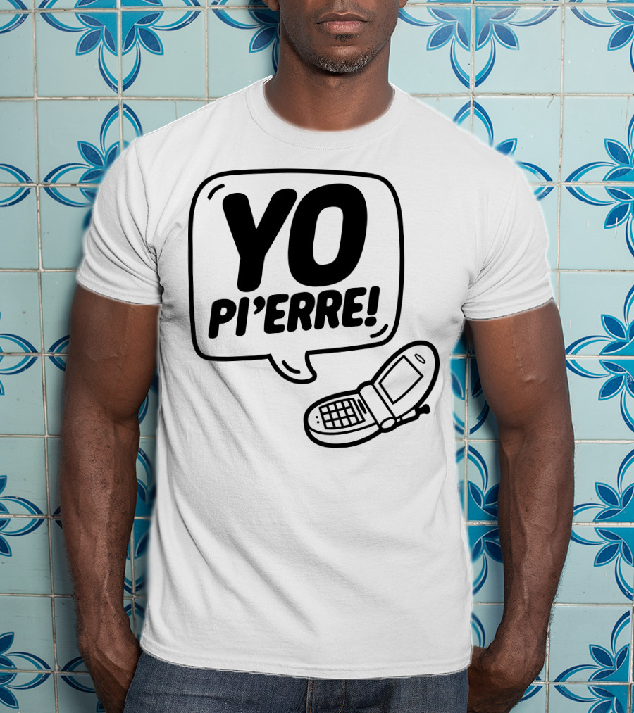 YO Pi'erre Flip Phone Retro Vibe T-Shirt