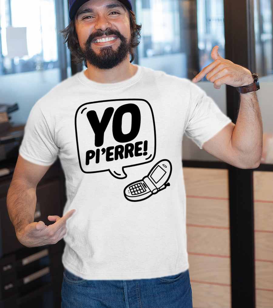 YO Pi'erre Flip Phone Retro Vibe T-Shirt