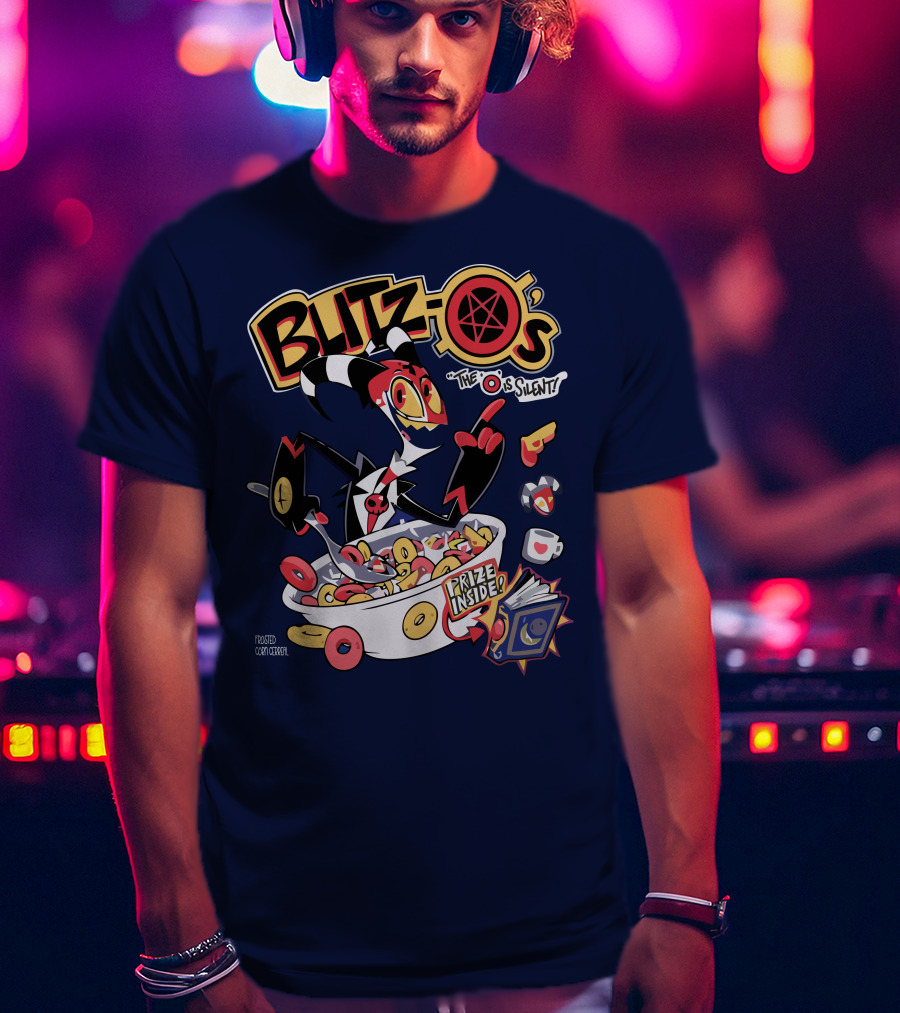 Blitzo's The O Is Silent Prize Inside Cereal Hazbin Hotel Store T-Shirt